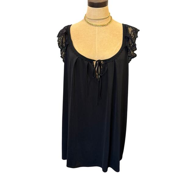 OSCAR de la RENTA pink label Black Lace Top Shirt Blouse Top Women size 2XL XXL - Picture 1 of 9